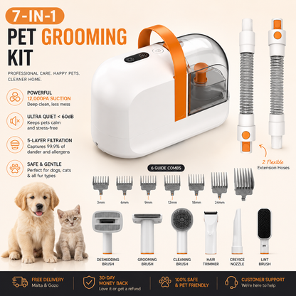 A & H PawFresh Grooming Kit – Pet Grooming Vacuum for Dogs & Cats